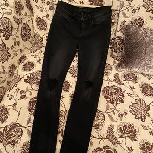 FLYING MONKEY DISTRESSED BLACK SKINNY JEANS!